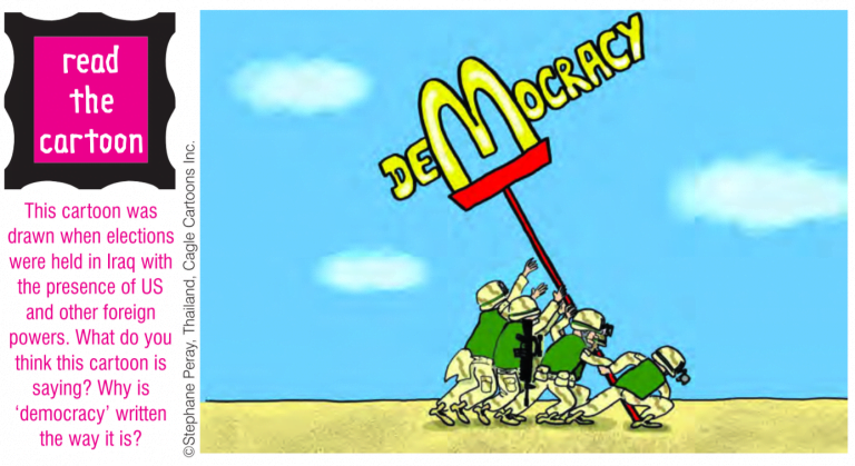 What is Democracy? Why Democracy? Cartoons and their explanations