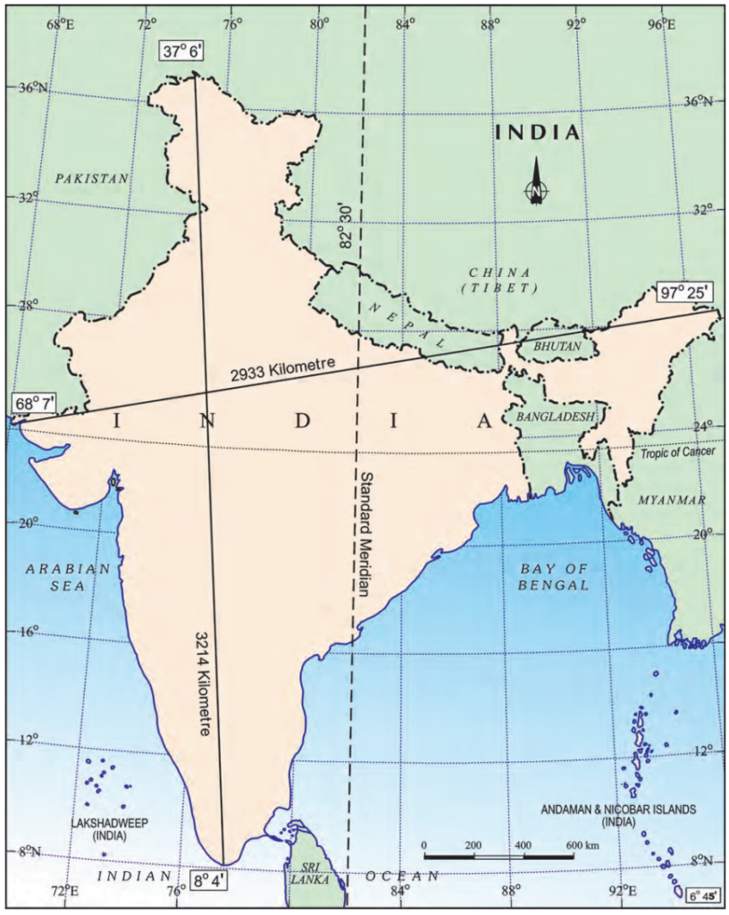 India Size And Location Notes Class 9 Geography CBSE NCERT Tutorials