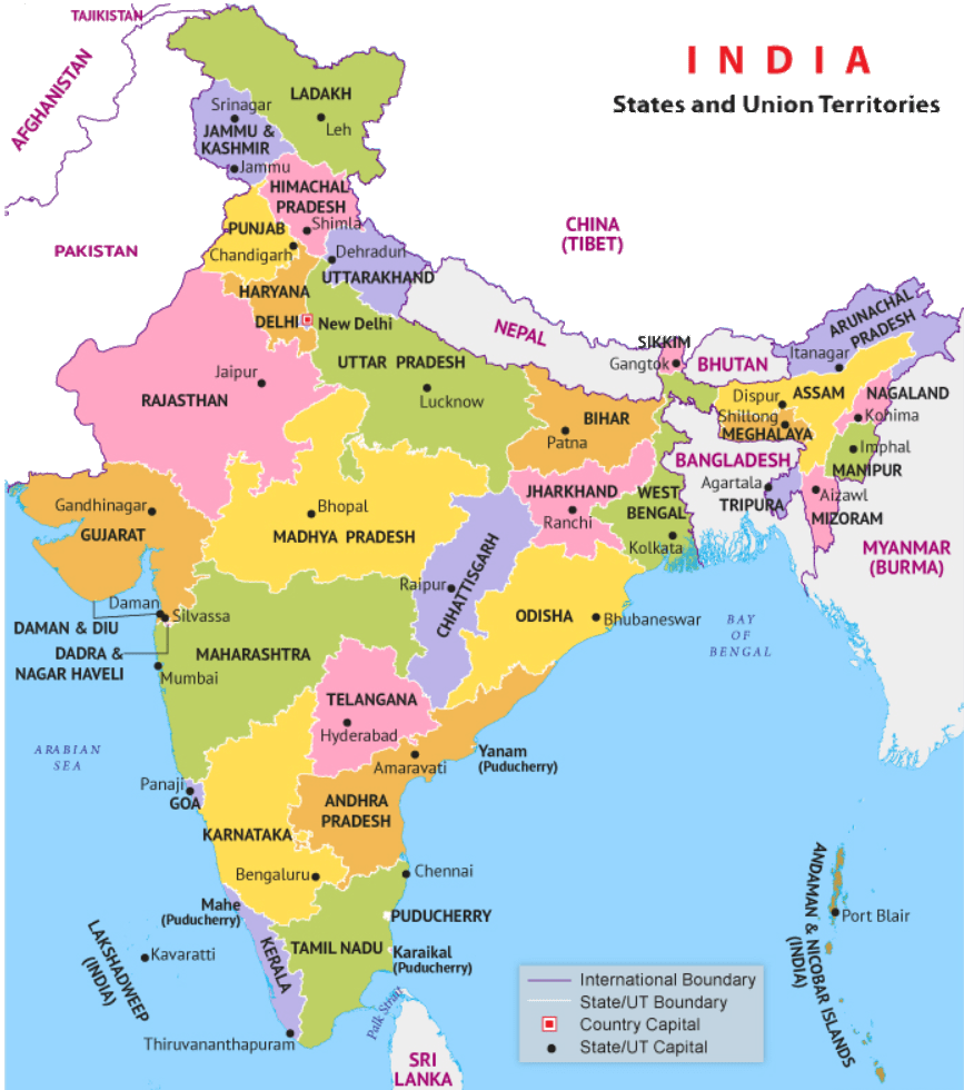 New Map of India – NCERT Tutorials